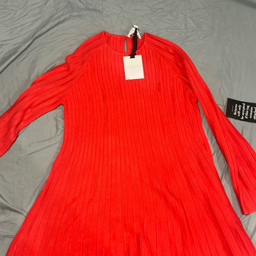 Red knit pomander dress